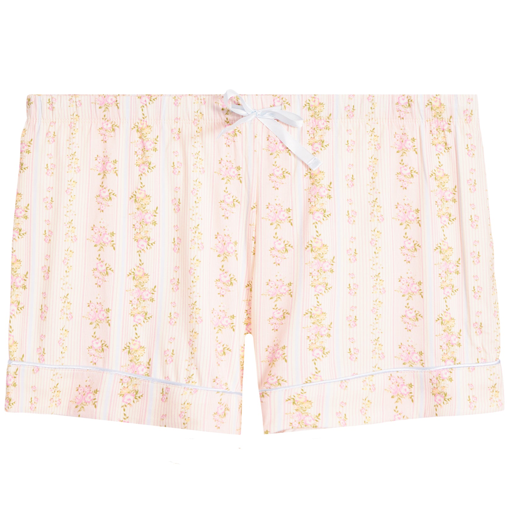 Lily Shabby Floral Stripe Cropped Short Set - Denny's