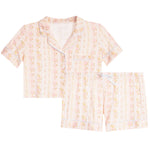 Lily Shabby Floral Stripe Cropped Short Set - Denny's