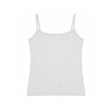 Grey spaghetti strap tank top on a white background