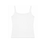 White spaghetti strap tank top on a white background