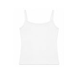 White spaghetti strap tank top on a white background