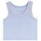 A light blue ribbed tank top with a crew neck and the brand name 'KATIEJ' printed inside the collar, shown against a plain white background.