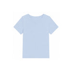 A light blue short-sleeve crewneck t-shirt displayed flat against a solid white background.