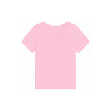 A light pink short-sleeve crewneck t-shirt displayed flat against a solid white background.