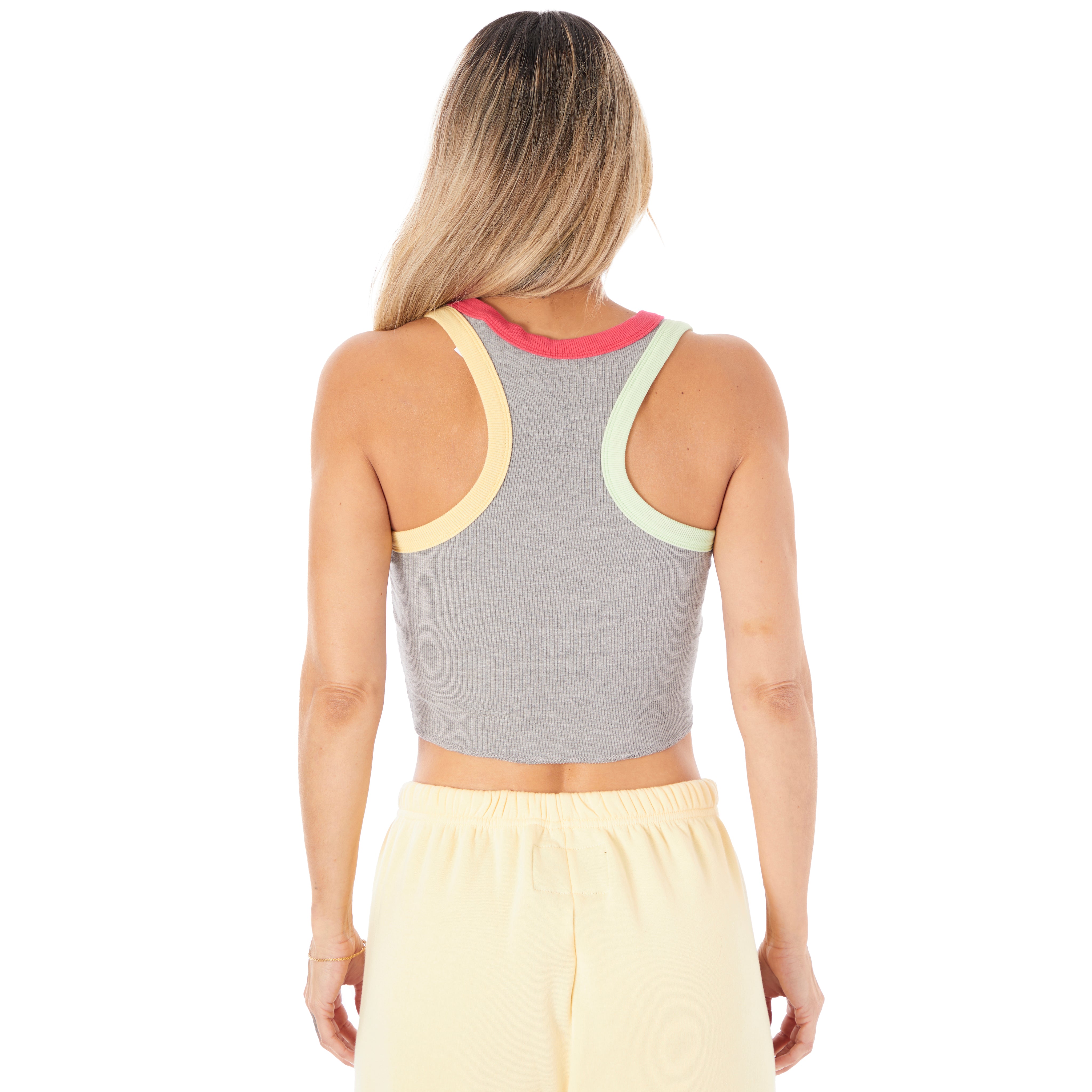 Livi Pink, Green & Yellow Trim Tank - Denny's