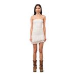 Lace Asymmetrical Hem Mini Dress - Denny's