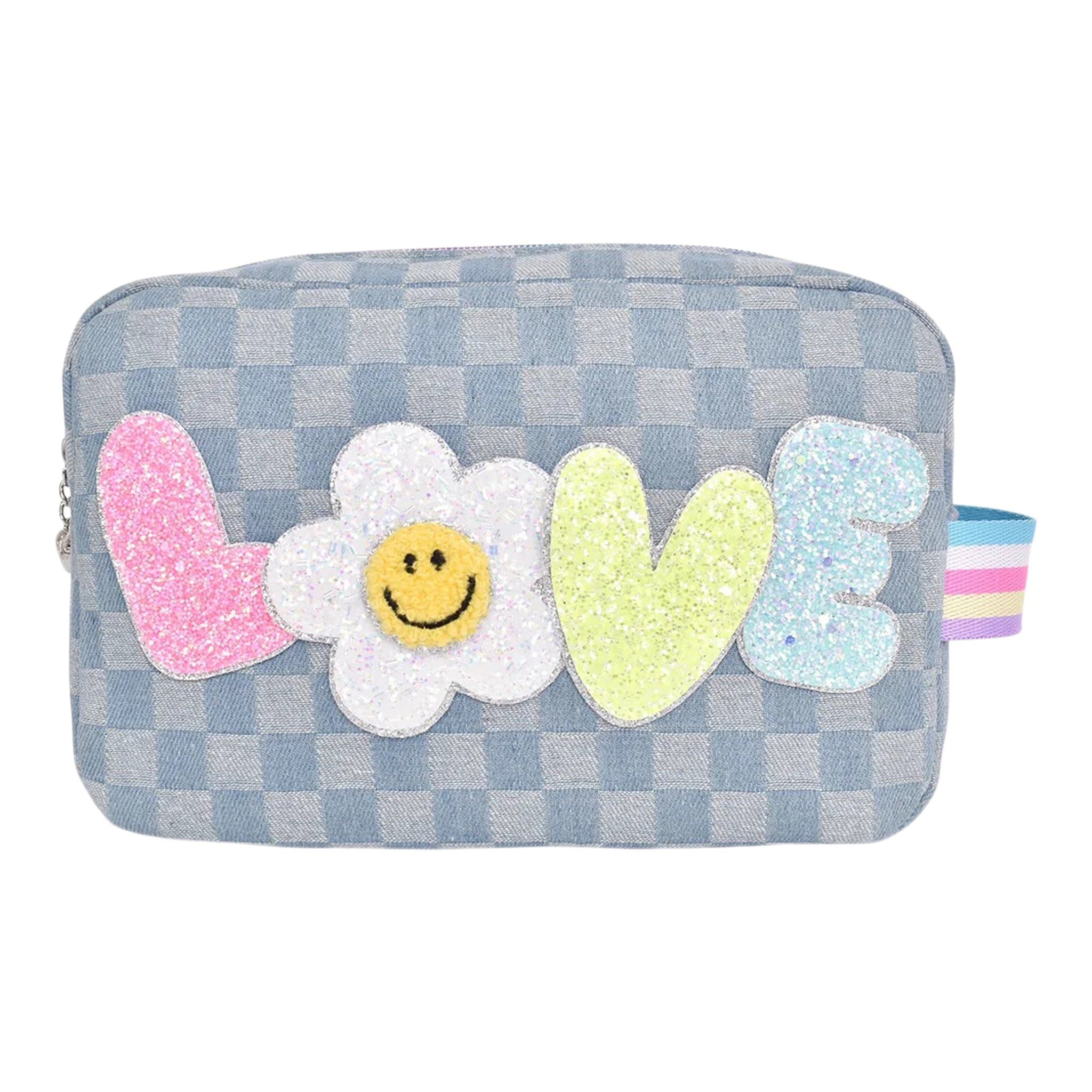 Daisy Love Checkerboard Denim Pouch - Denny's