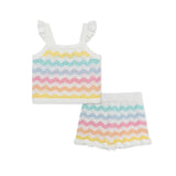 2pc Wavy Pointelle Short Set