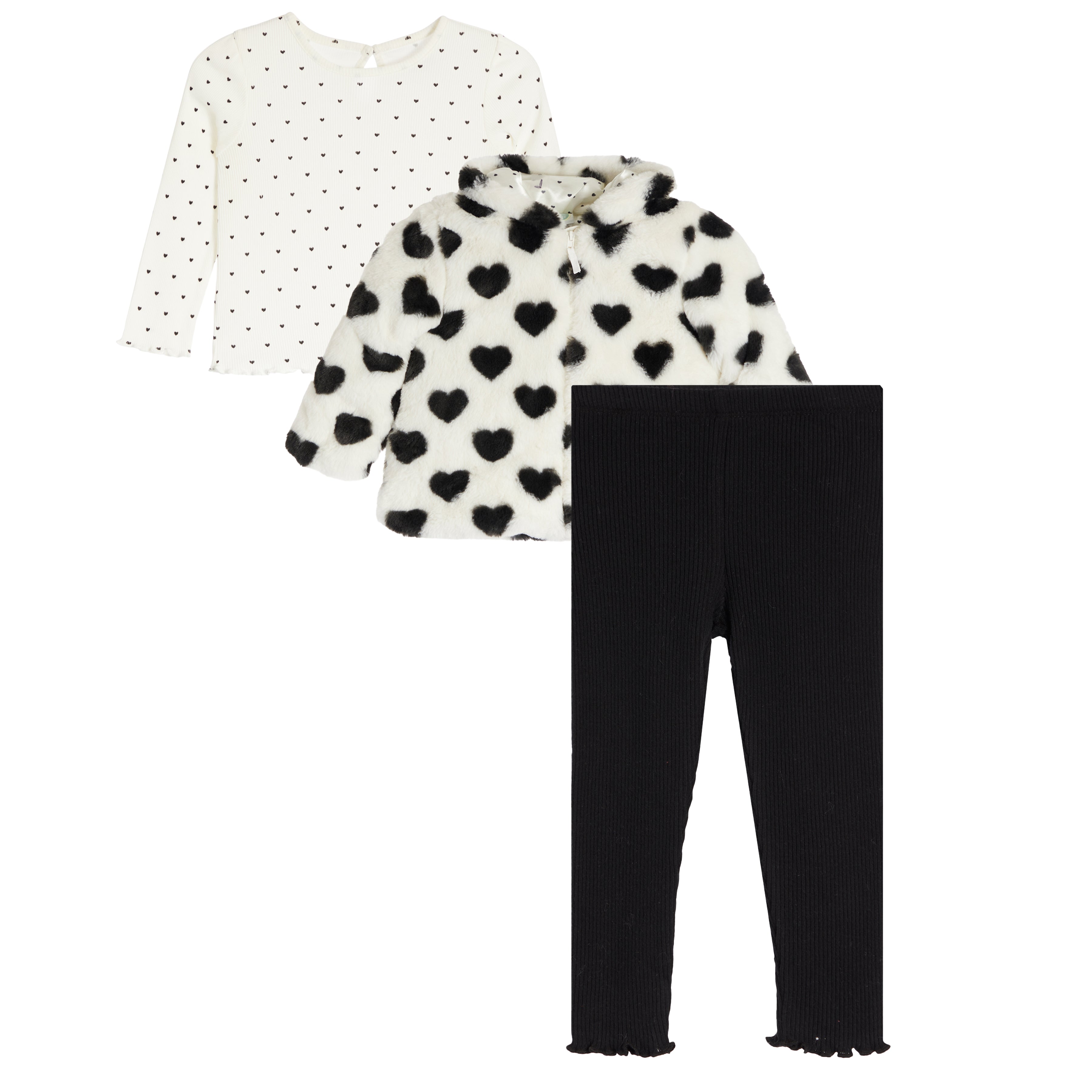 3pc Heart Fur Jacket Set - Denny's