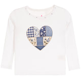 Denim Patchwork Long Sleeve Tee