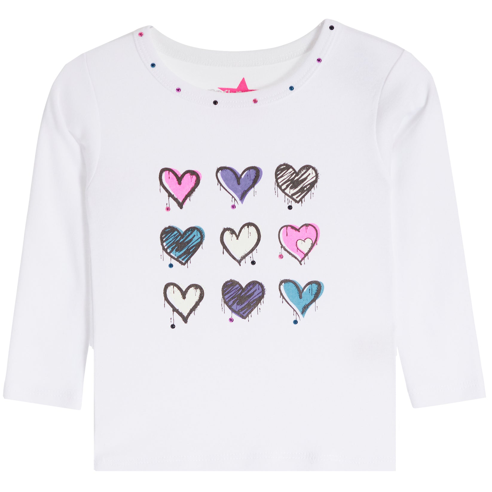 Drippy Hearts Long Sleeve Tee - Denny's