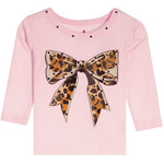 Leopard Bow Long Sleeve Tee - Denny's