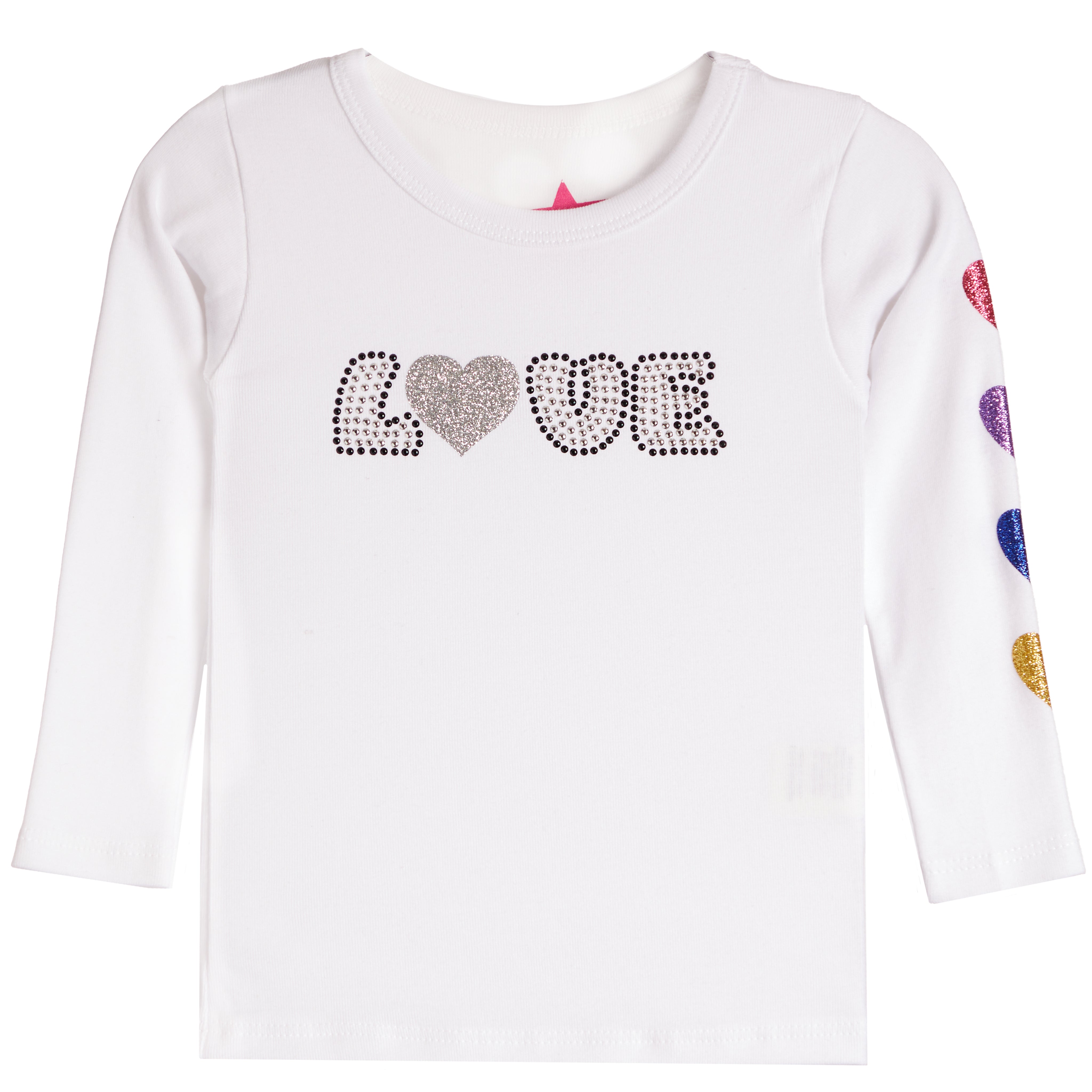 Love Glitter Hearts Sleeve Tee - Denny's