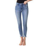 High Rise Frayed Hem Skinny - Denny's