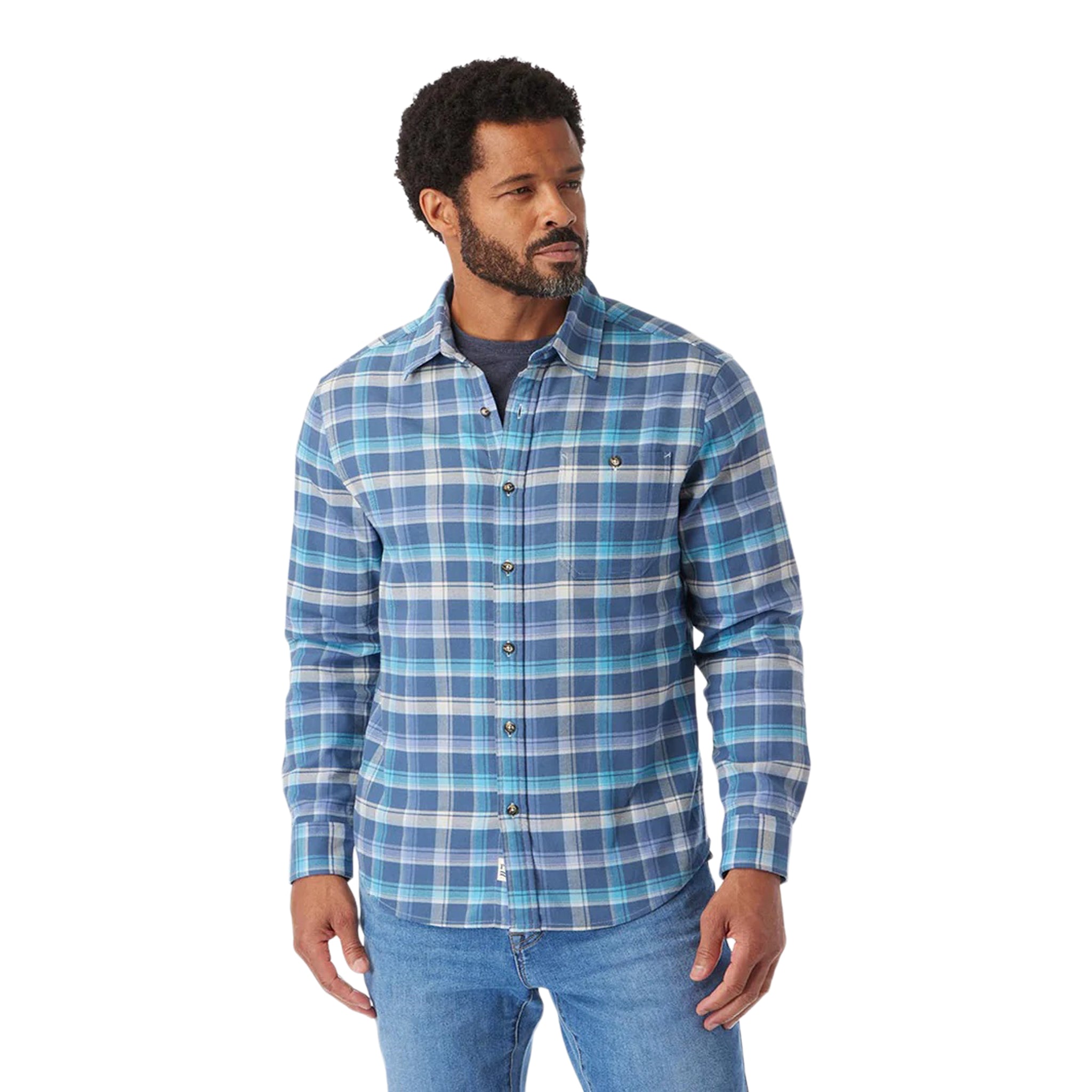 Waves Plaid Lightweight Flannel - Denny's