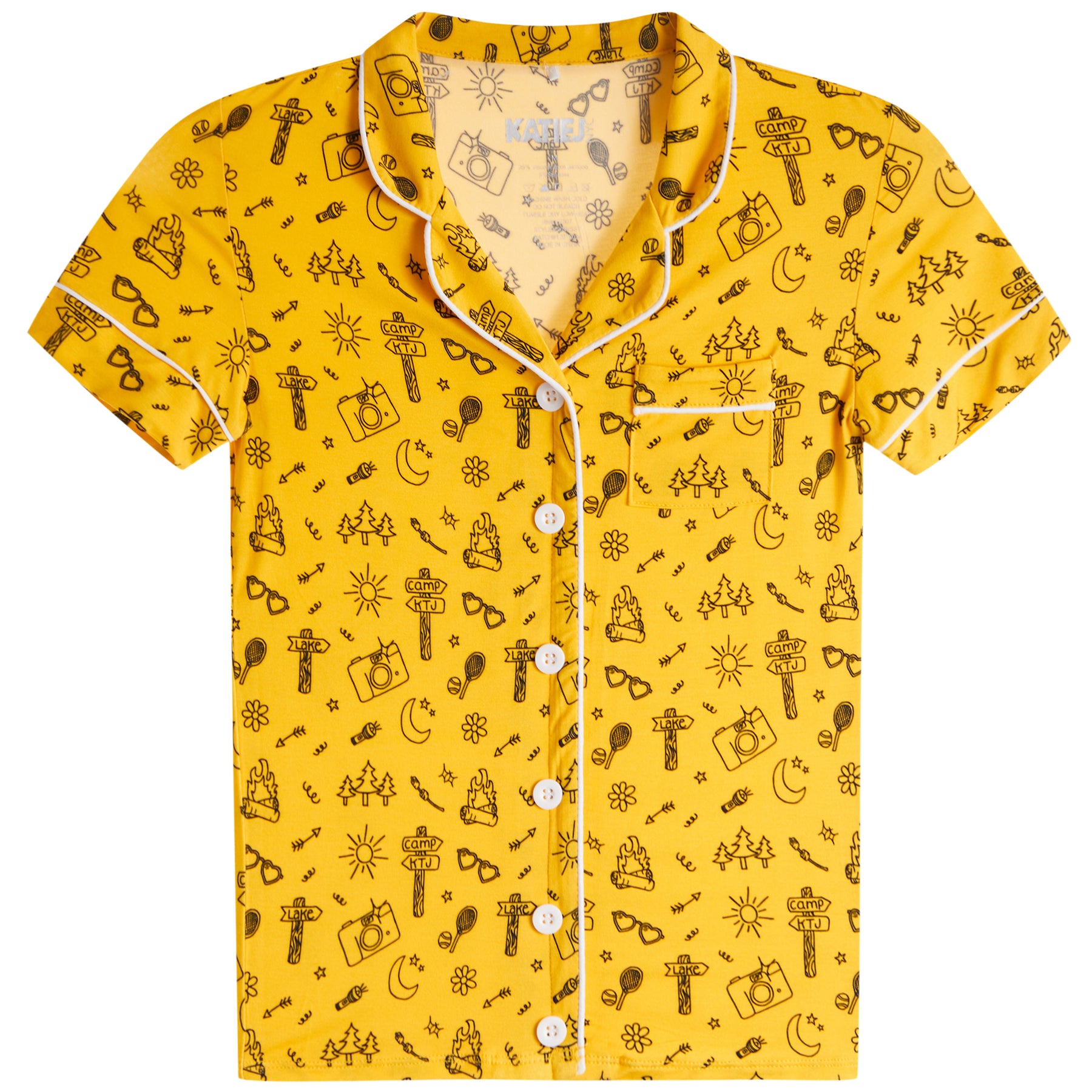 Camp Doodle Short Set Yellow
