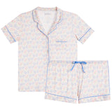 2pc Tween Blue Watercolor Ribbon Short Set