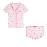 Pink Rose Plaid Short Set