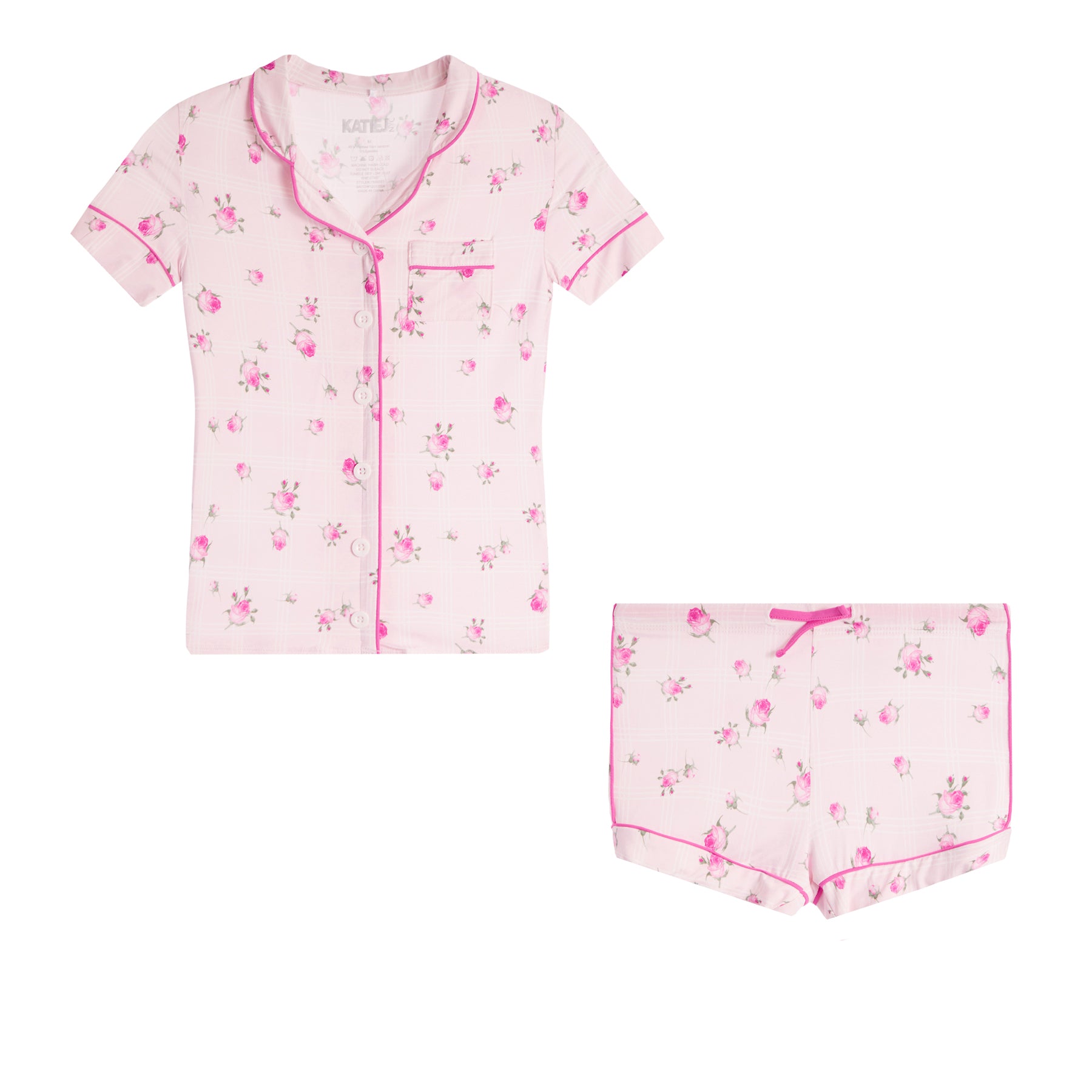 Rose Plaid Pink Rose Plaid Short Set