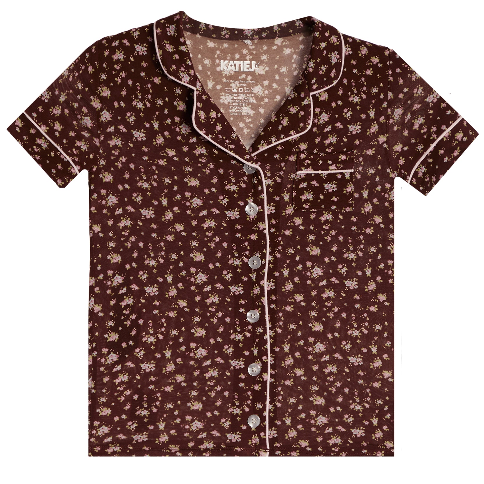 Chocolate Floral Short Set - Denny's