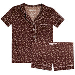 Chocolate Floral Short Set - Denny's