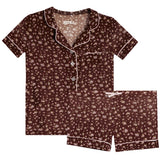 Chocolate Floral Short Set - Denny's
