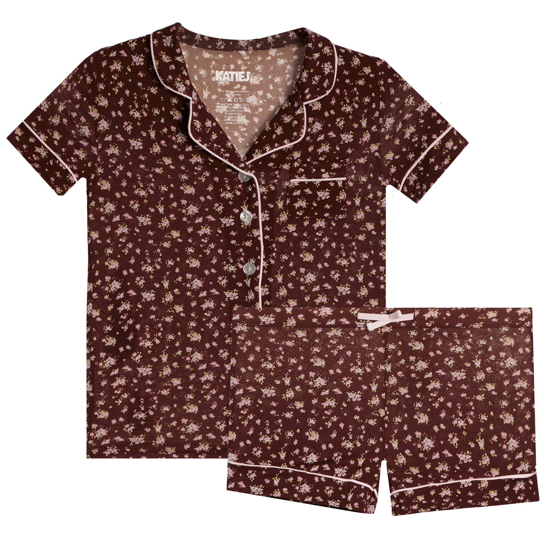 Chocolate Floral Short Set Junior - Denny's