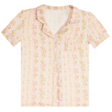 Shabby Floral Stripe Short Set - Denny's