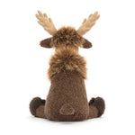 Plush moose toy on a white background