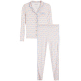 2pc Tween Blue Watercolor Ribbon Pant Set