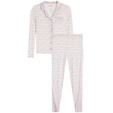 2pc Junior Blue Watercolor Ribbon Pant Set