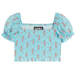 Marlee Floral Stripe Smocked Top - Denny's
