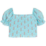 Marlee Floral Stripe Smocked Top - Denny's