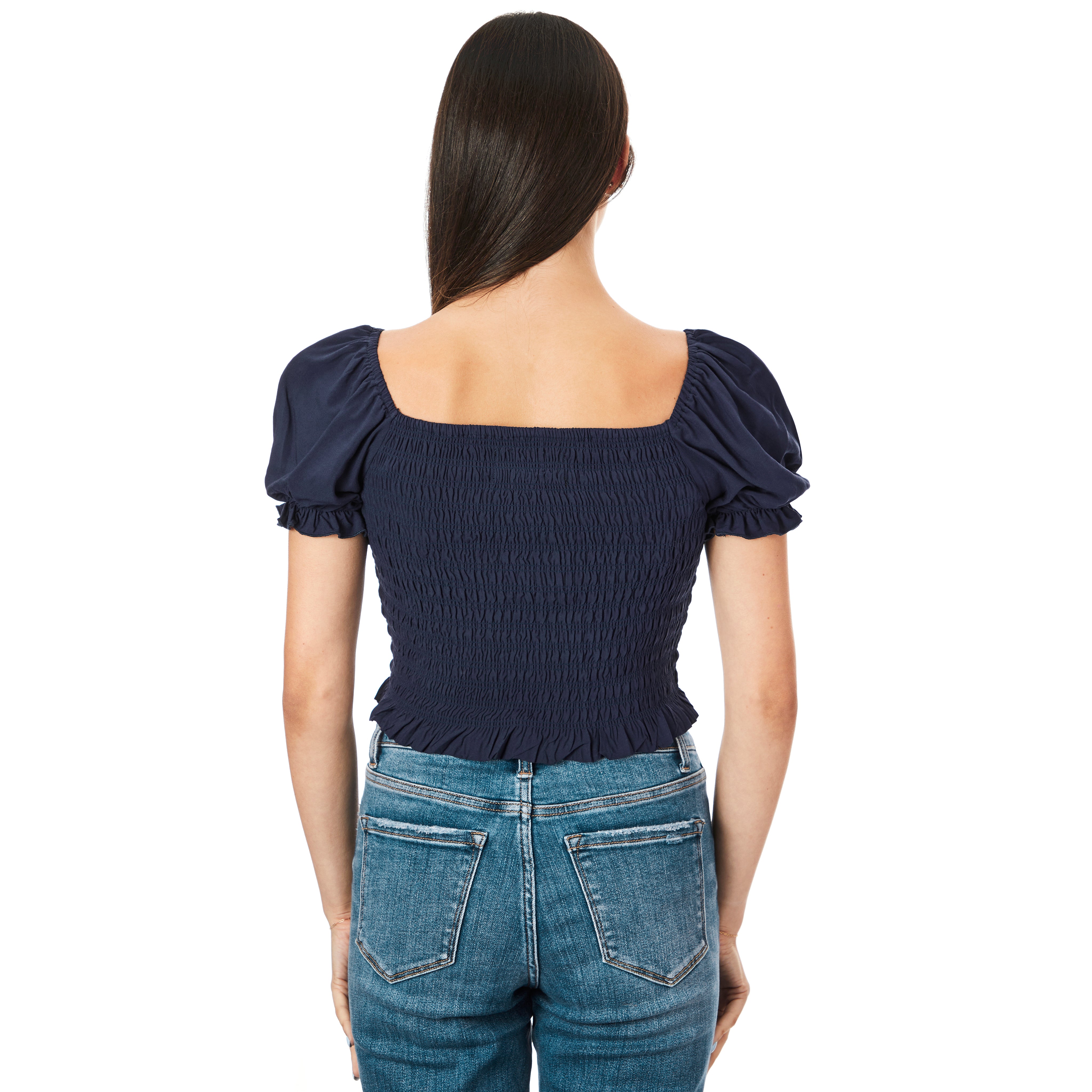 Marlee Puff Sleeve Smock Top - Denny's