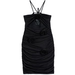 Marnie Halter Cutout Dress With Roses - Denny's