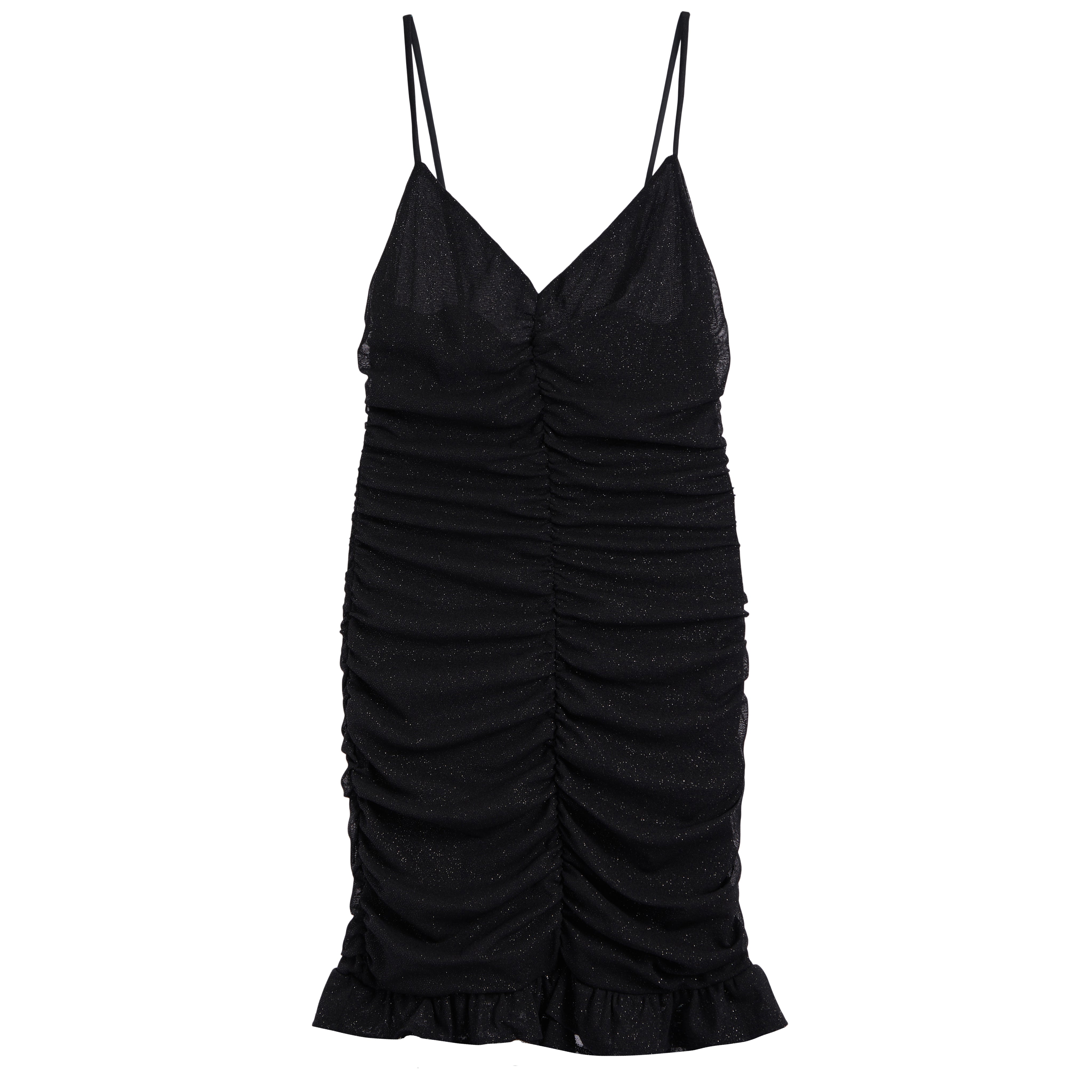 Metallic Romance Ruffle Mini Dress - Denny's