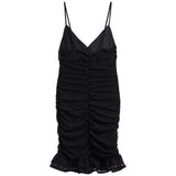 Metallic Romance Ruffle Mini Dress - Denny's