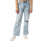 High Rise Dad Side Slit Jean - Denny's