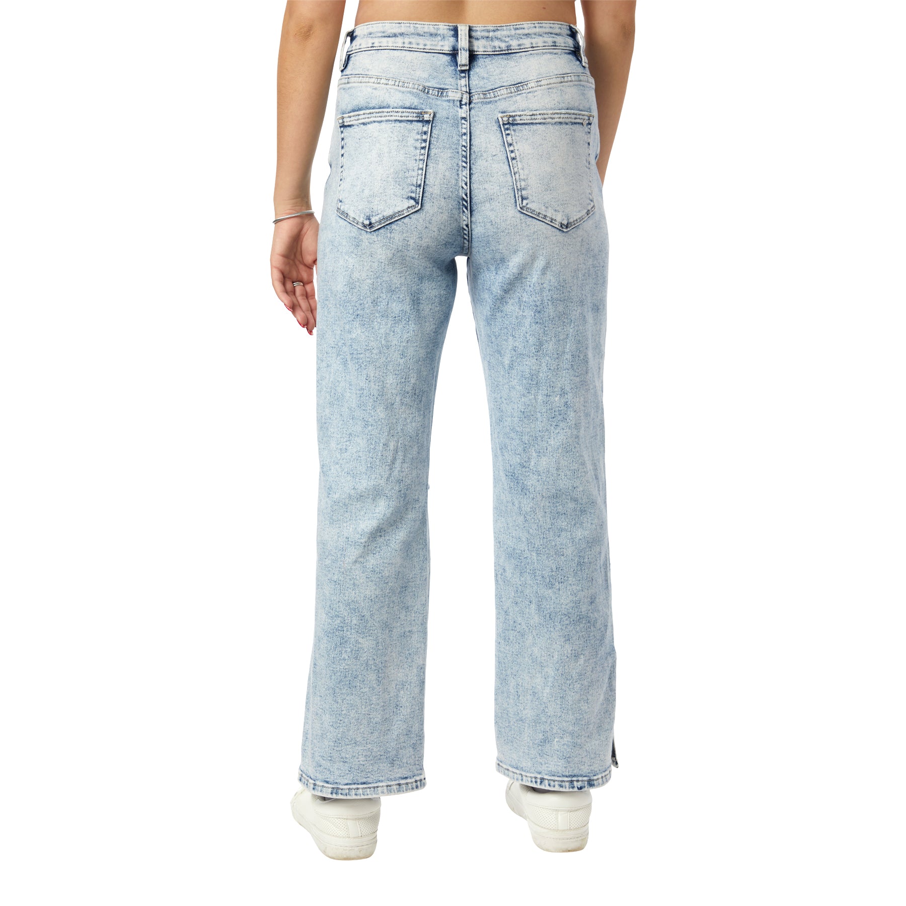 High Rise Dad Side Slit Jean - Denny's