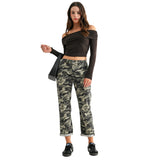 Mid Rise Camo Boyfriend Crop