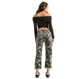 Mid Rise Camo Boyfriend Crop