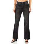 High Rise Unbalanced Waist Mini Flare - Denny's