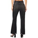 High Rise Unbalanced Waist Mini Flare - Denny's