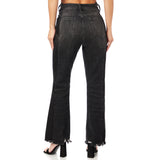 High Rise Unbalanced Waist Mini Flare - Denny's