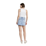 Raw Hem Denim Mini Skirt