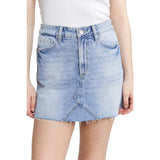 Raw Hem Denim Mini Skirt