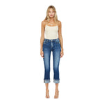 Mid Rise Cuff Straight Leg Jean - Denny's