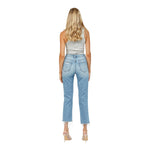 High Rise Straight Leg Ripped Jean - Denny's