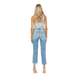 High Rise Straight Leg Ripped Jean - Denny's