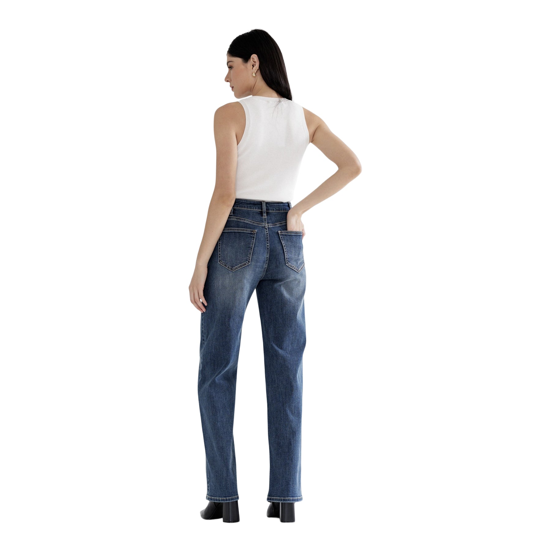High Rise Loose Fit Wide Leg Jean - Denny's